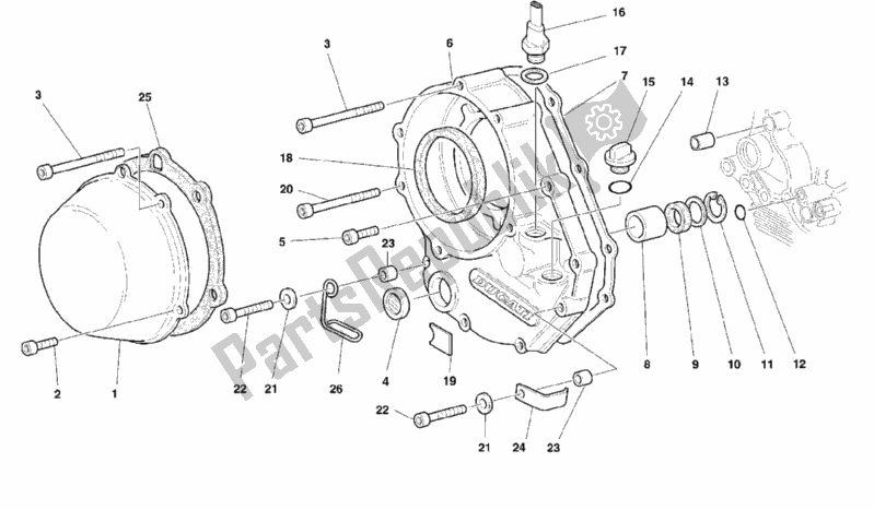 Toutes les pièces pour le Couvercle D'embrayage du Ducati Supersport 900 SS 1999